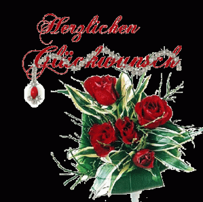 Geburtstag.Herzl.Glcükwunsch Strauß m.Rosen.gif