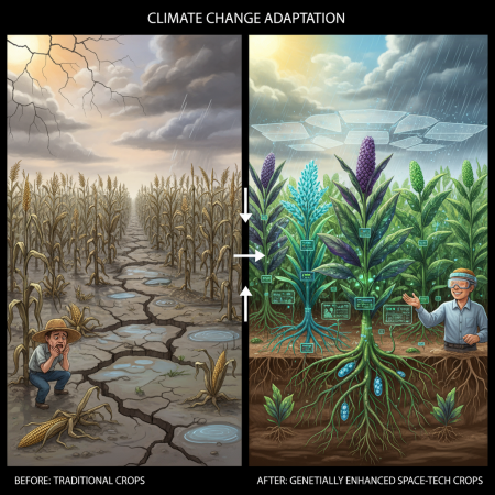Klimawandel-Anpassung: Traditionelle vs. Weltraum-Technologie-Pflanzen
